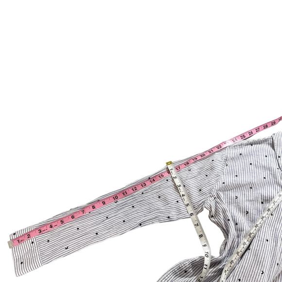 Rails Taylor Flocked Striped Collared Button Down Moon Stars Blue White Small - Picture 16 of 16